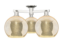 Innovations Lighting 716-3F-PN-G128-10 - Athens - 3 Light - 28 inch - Polished Nickel - Semi-Flush Mount