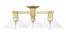 Innovations Lighting 716-3F-SG-G132 - Orwell - 3 Light - 26 inch - Satin Gold - Semi-Flush Mount