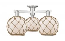 Innovations Lighting 716-3F-SN-G121-8RB - Farmhouse Rope - 3 Light - 26 inch - Brushed Satin Nickel - Semi-Flush Mount