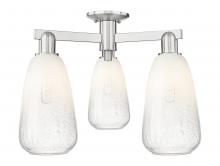 Innovations Lighting 716-3F-SN-G480-6OP - Brookhaven Almond - 3 Light - 6 inch - Brushed Satin Nickel - Semi-Flush Mount