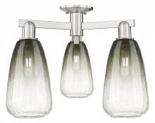 Innovations Lighting 716-3F-SN-G480-6SL - Brookhaven Almond - 3 Light - 6 inch - Brushed Satin Nickel - Semi-Flush Mount