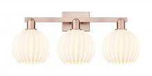 Innovations Lighting 716-3W-AC-G1217-8WV - White Venetian - 3 Light - 27 inch - Antique Copper - Bath Vanity Light