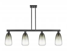 Innovations Lighting 716-4I-BK-G480-6SL - Brookhaven Almond - 4 Light - 48 inch - Matte Black - Stem hung - Island Light