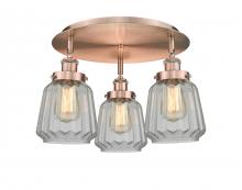 Innovations Lighting 916-3C-AC-G142 - Chatham - 3 Light - 19 inch - Antique Copper - Semi-Flush Mount