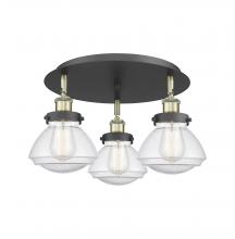 Innovations Lighting 916-3C-BAB-G324 - Olean - 3 Light - 19 inch - Black Antique Brass - Semi-Flush Mount