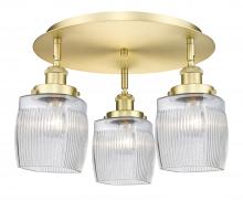 Innovations Lighting 916-3C-SG-G302 - Colton - 3 Light - 17 inch - Satin Gold - Semi-Flush Mount