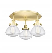 Innovations Lighting 916-3C-SG-G324 - Olean - 3 Light - 19 inch - Satin Gold - Semi-Flush Mount
