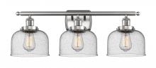 Innovations Lighting 916-3W-SN-G74 - Bell - 3 Light - 28 inch - Brushed Satin Nickel - Bath Vanity Light