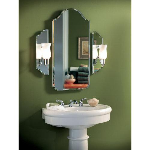 Sonata, Recessed,16 in.W x 32 in.H,  Double Arch, Beveled-Edge Mirror, Single Door, Frameless.