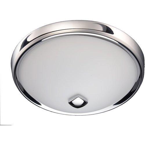 Decorative Fan/Light, Chrome Finish, Glass Globe, uses two 60-watt candalabra bulbs, 80 CFM.