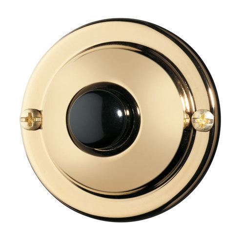 Door Chime Pushbutton, unlighted in polished brass
