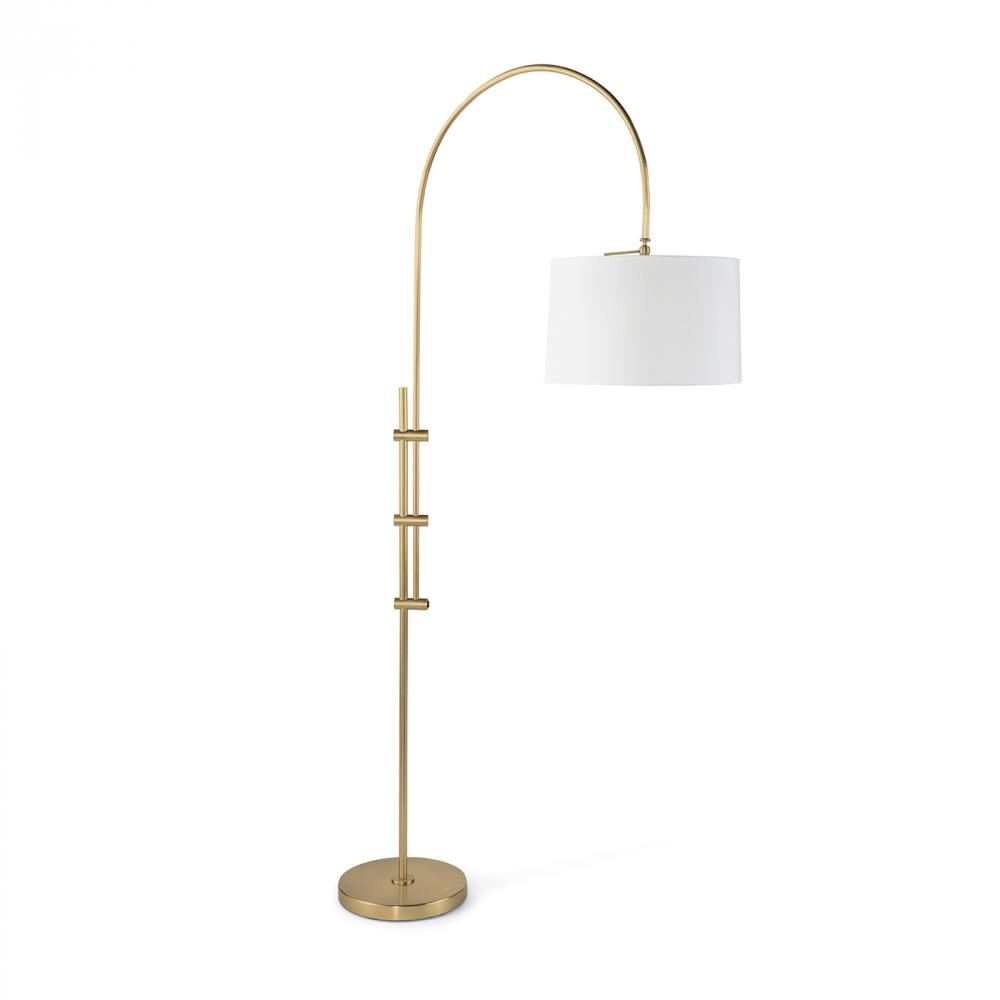 Regina Andrew Arc Floor Lamp With Fabric Shade (Natural Brass)