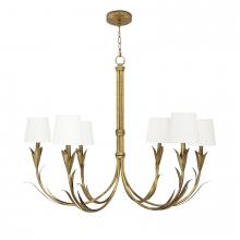 Regina Andrew 16-1416GLD - Regina Andrew River Reed Chandelier Small (Antique Gold Leaf with Natural Linen Shade)