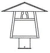 12" carmel post mount with hillcrest overlay