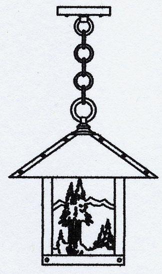 12" timber ridge pendant with mountain filigree