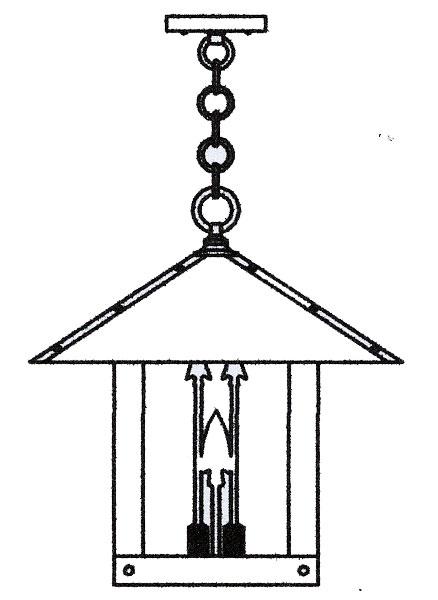 16" timber ridge pendant with arrow filigree