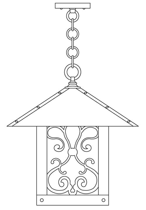 16" timber ridge pendant with ashbury  filigree
