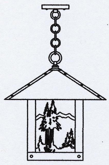 16" timber ridge pendant with mountain filigree