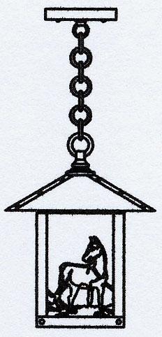 9" timber ridge pendant with horse filigree