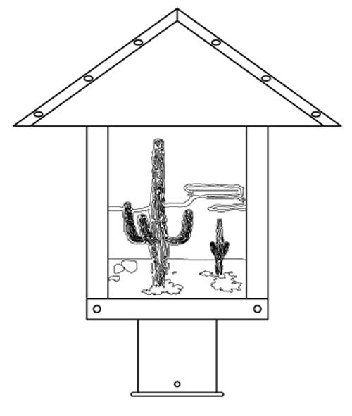 12" timber ridge post mount with cactus  filigree