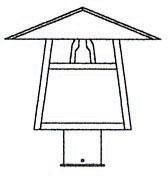 Arroyo Craftsman CP-12TGW-RB - 12" carmel post mount with t-bar overlay
