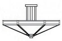 Arroyo Craftsman ETCM-21GW-VP - 21" etoile inverted ceiling mount