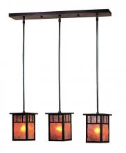 Arroyo Craftsman HICH-4L/3AWO-S - 4" huntington 3 light in-line, classic arch overlay