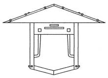 Arroyo Craftsman PDW-17GRC-RC - 17" pagoda flush wall mount