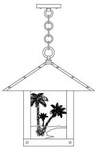 Arroyo Craftsman TRH-16PTGW-BZ - 16" timber ridge pendant with palm tree  filigree