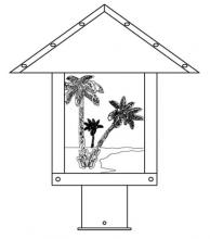 Arroyo Craftsman TRP-12PTF-BZ - 12" timber ridge post mount with palm tree  filigree