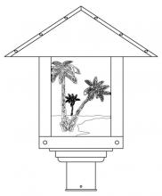 Arroyo Craftsman TRP-16PTCS-S - 16" timber ridge post mount with palm tree  filigree