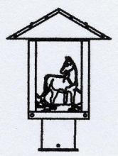 Arroyo Craftsman TRP-9HSCS-S - 9" timber ridge post mount with horse filigree