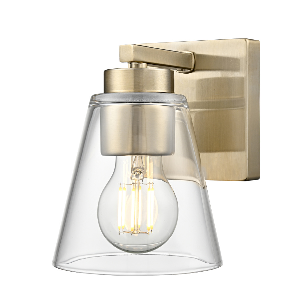 Strayhan 6.75" High 1-Light Wall Sconce - Modern Gold