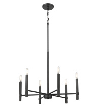 Millennium 25606-MB - Skyva 24.25" Wide 6-Light Chandelier - Matte Black