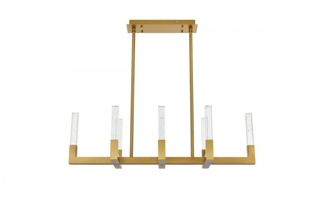 Noemi Pendant L42" W12" H12" L8 DIM 3CCT Satin Gold