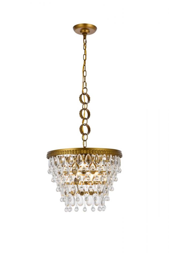 Nordic 4 lights brass pendant