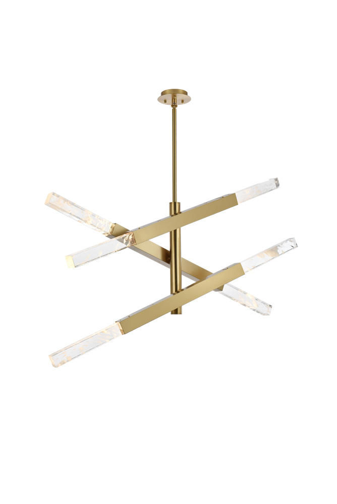 Pendant L48"H19"L6 Satin Gold