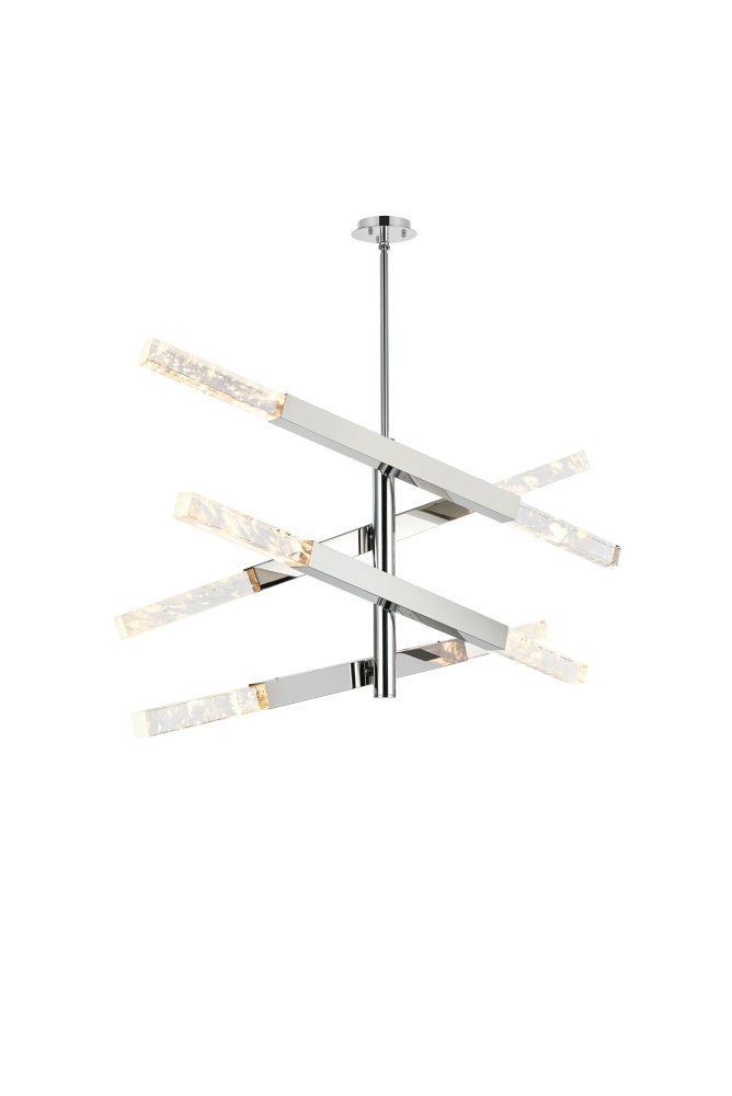 Pendant L48"H22"L8 Chrome