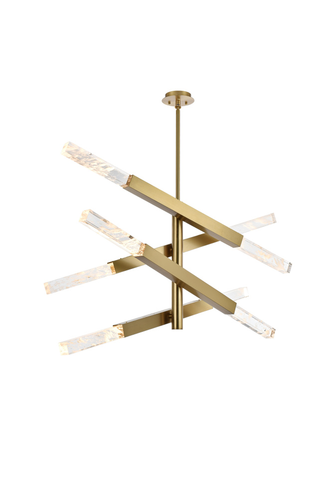 Pendant L48"H22"L8 Satin Gold