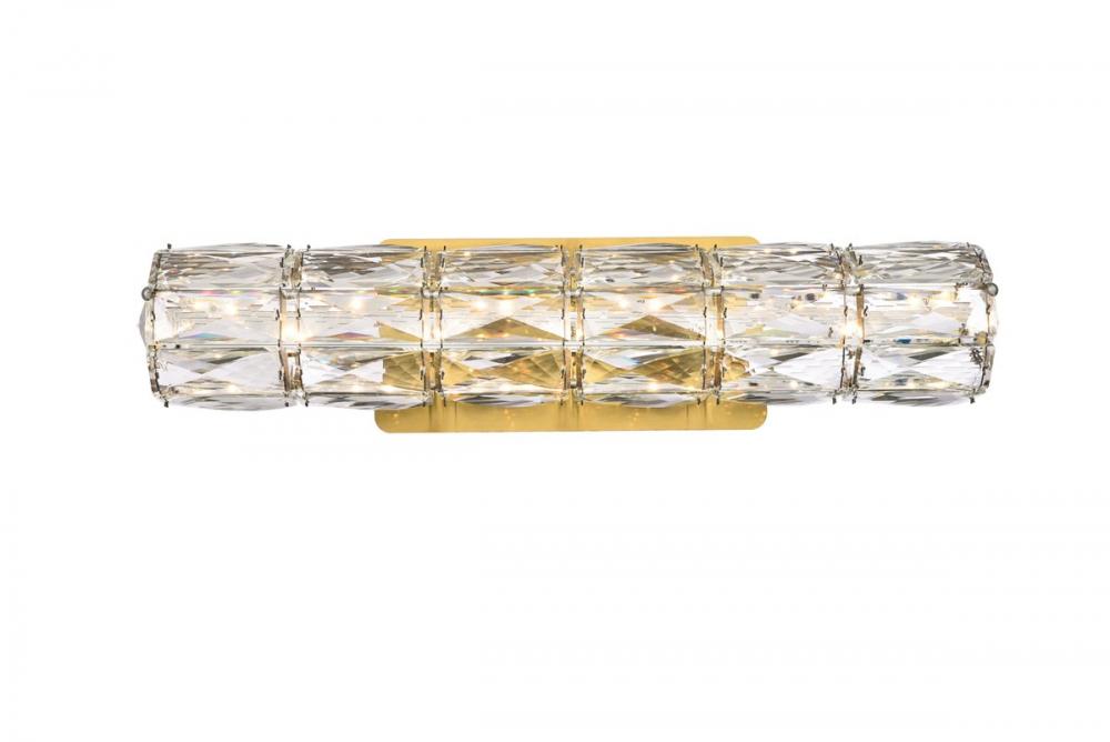 Valetta 18 inch LED linear wall sconce in gold