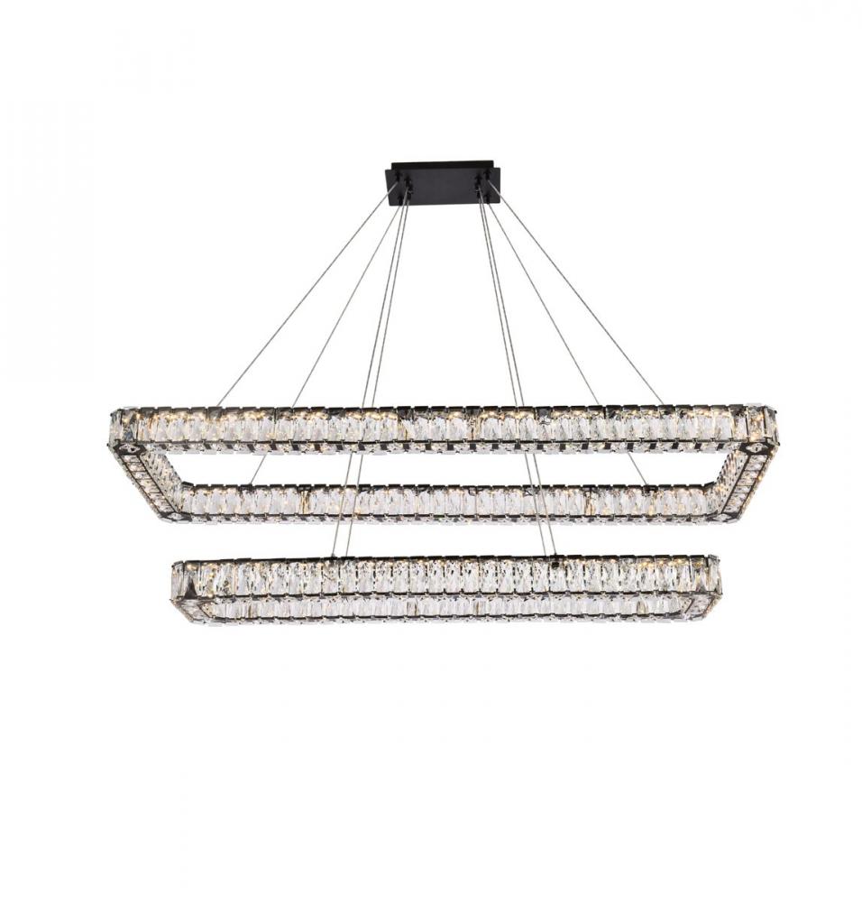 Monroe 50 inch LED double rectangle pendant in black