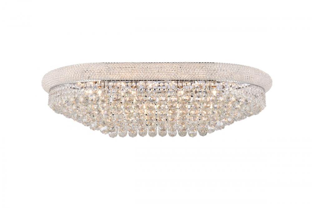 Primo 24 light Chrome Flush Mount Clear Royal Cut Crystal