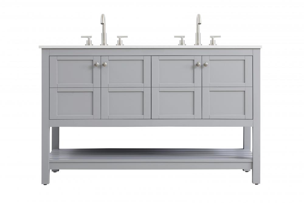 Vanity Cabinet 4dr 54"x22"x34" Grey