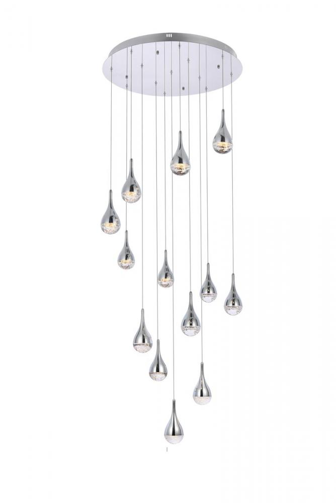 Amherst 30 inch LED chandelier in chrome