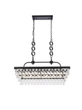 Elegant 1219G32BK - Nordic 32 inch rectangle pendant in black