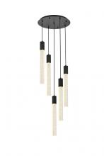 Elegant 2067D20BK - Weston 5 lights pendant in black