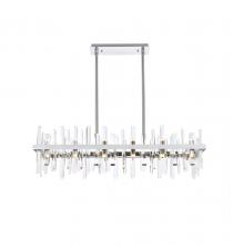 Elegant 2200G42C - Serena 42 inch crystal rectangle chandelier in chrome