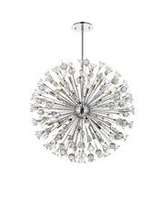 Elegant 2500D38C - Vera 38 inch crystal starburst round pendant in chrome