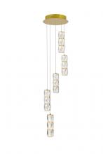Elegant 3500D5RG - Polaris LED light Gold Pendant Clear Crystal