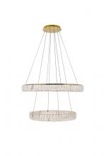 Elegant 3503G32G - Monroe Hang D31.5"+D23.6"LED 76.5W Gold